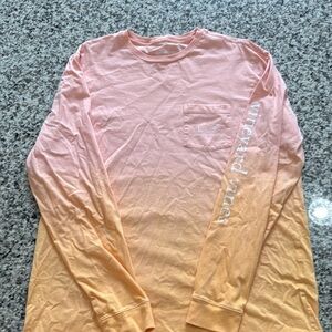 Vineyards Vines Long Sleeve Tee (L) Pink and Orange Ombre Fade